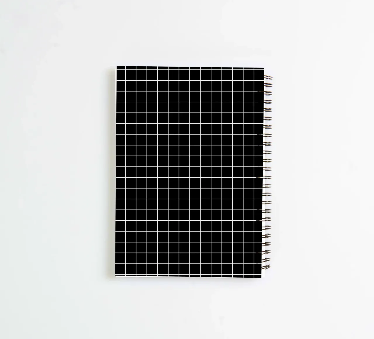 Minimal Basic Classic Grid | White on Black spiral notebook by Beauty in Simplicity
