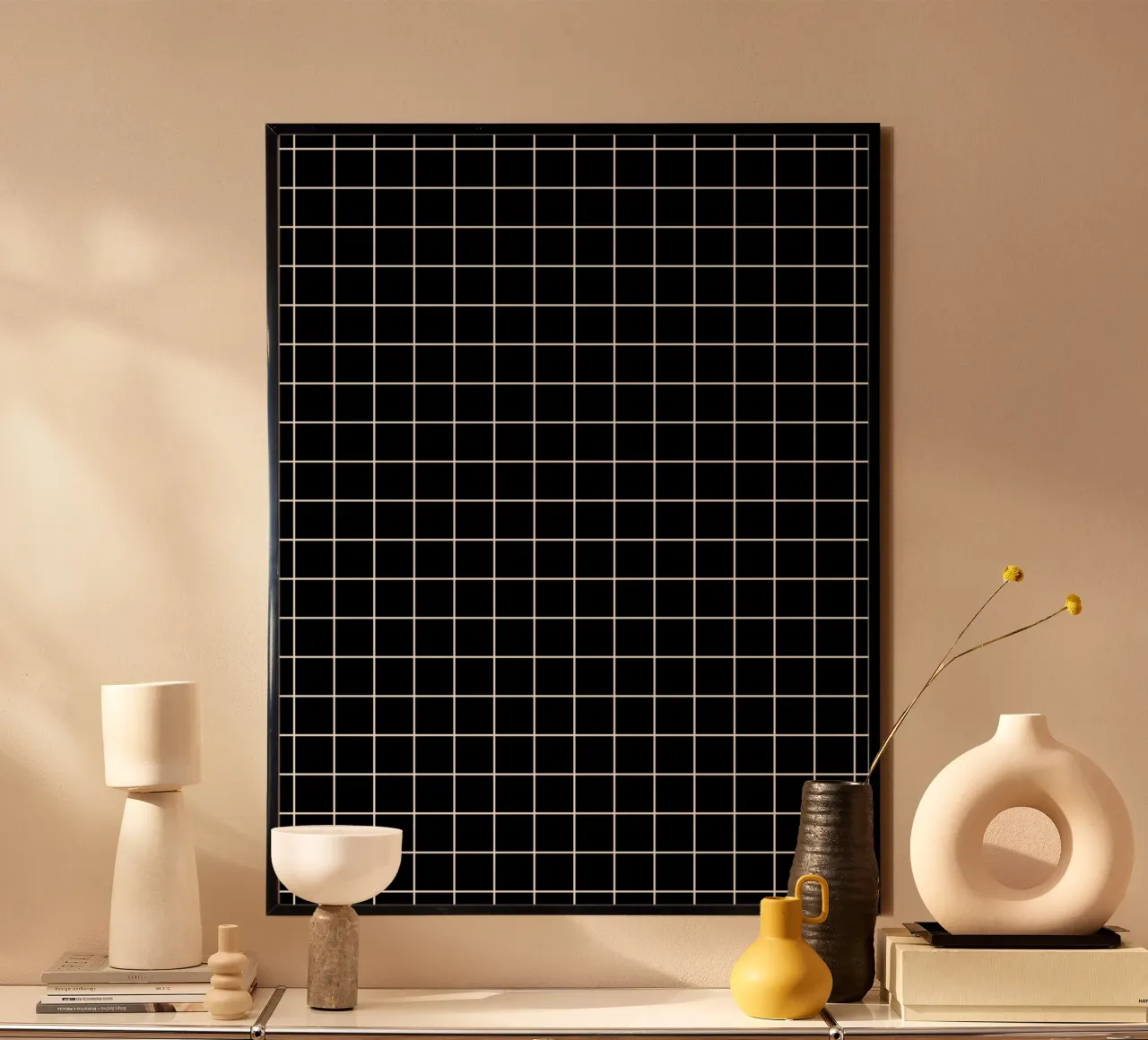 Griglia classica minimale di base - Bianco su nero carta hahnemühle da Beauty in Simplicity