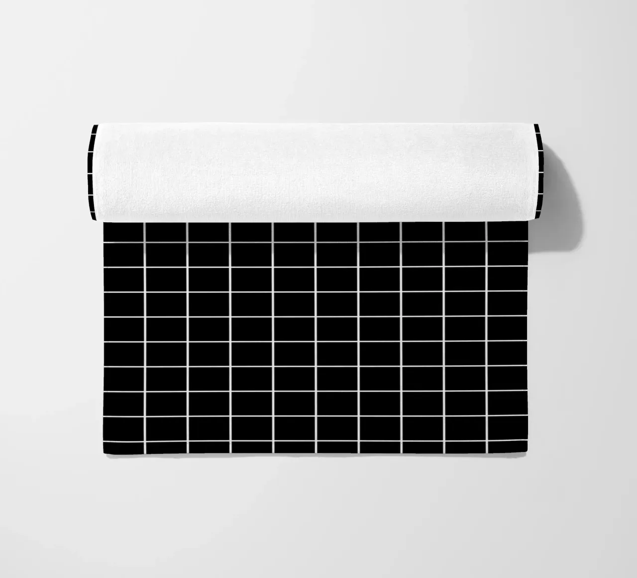 Griglia classica minimale di base - Bianco su nero telo mare da Beauty in Simplicity
