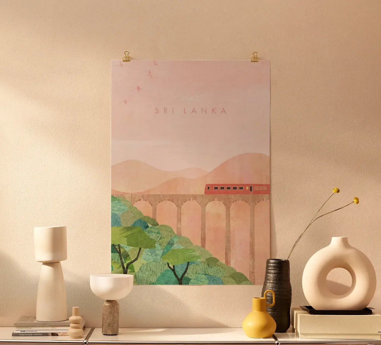 visita in treno dello sri lanka poster con telaio in plastica da unyil shope