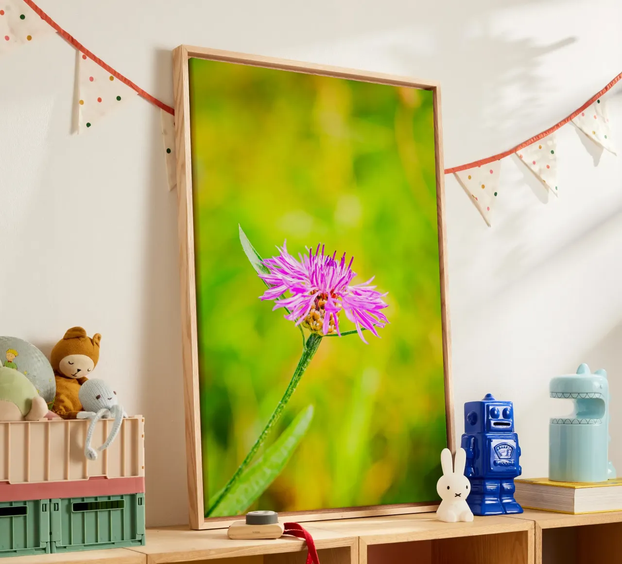 Roze bloem van de weidekruid canvas met Baklijst van Marcus Beckert | Fotografie