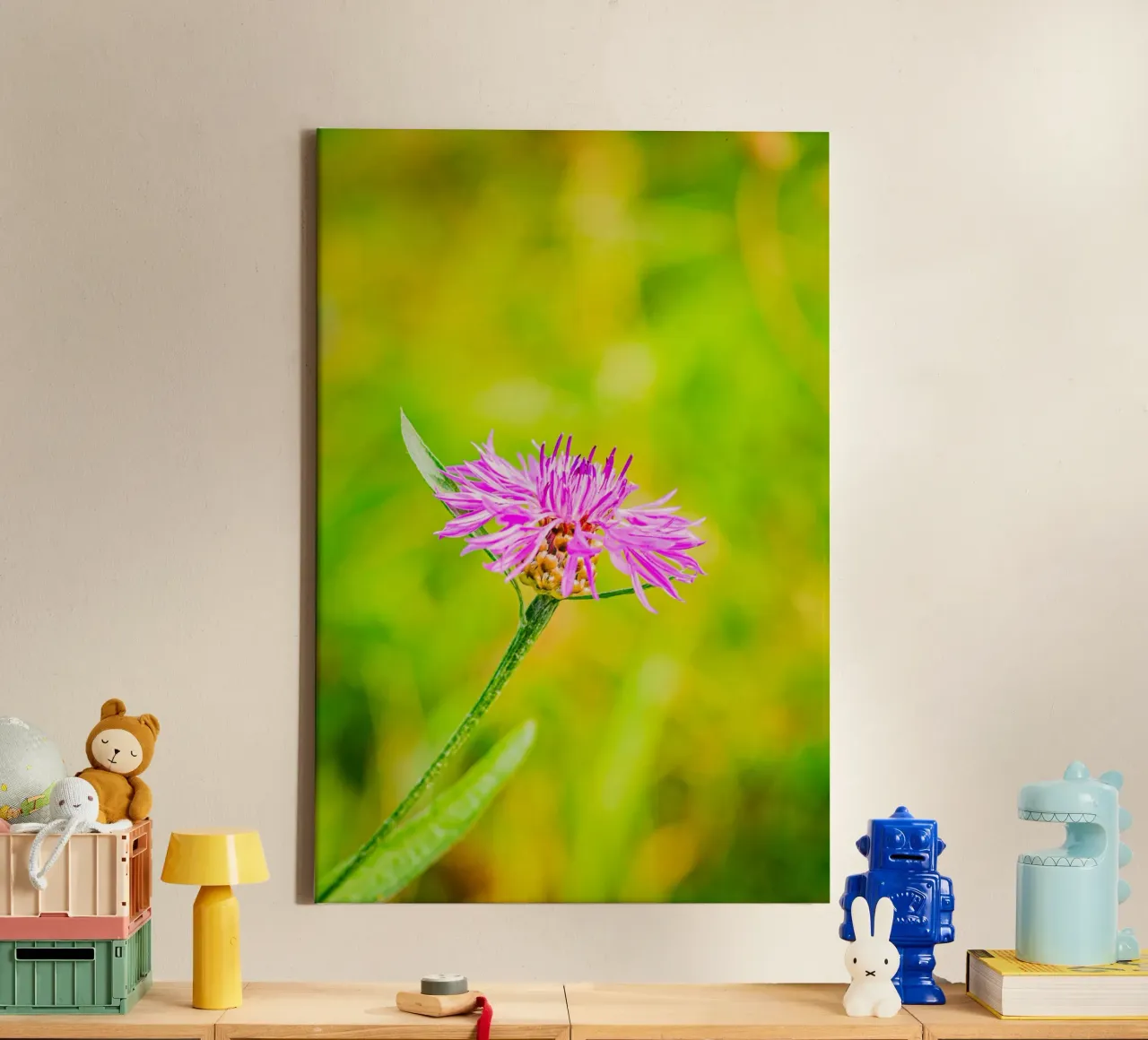 Roze bloem van de weidekruid canvas met Baklijst van Marcus Beckert | Fotografie