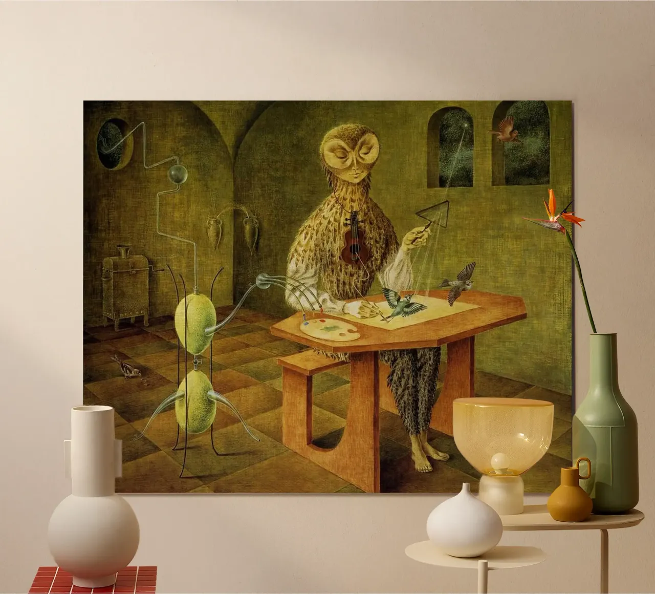 Remedios Varo Creazione di uccelli poster da Kunze Gallery