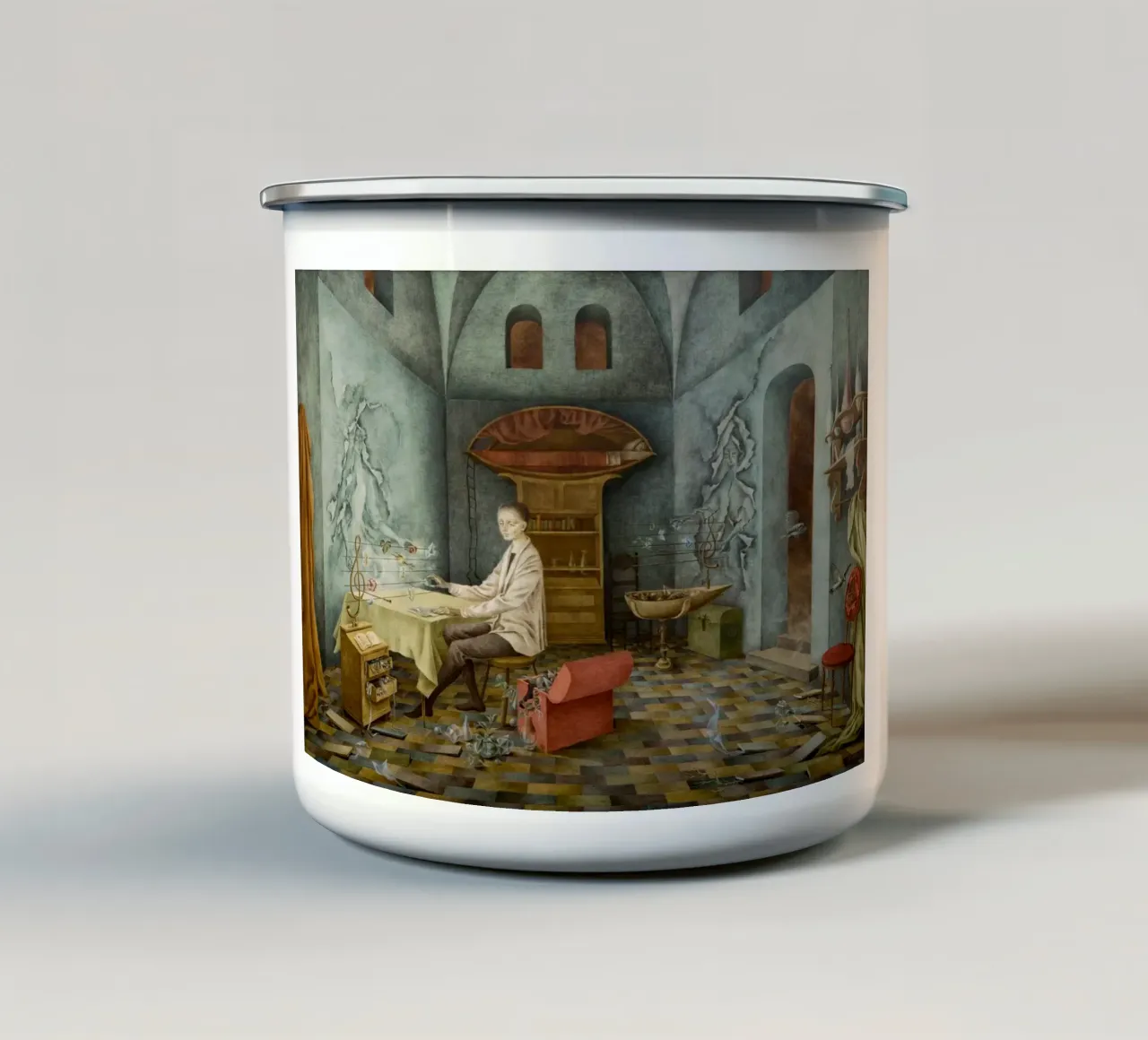 Remedios Varo Armonia tazza in smalto da Kunze Gallery