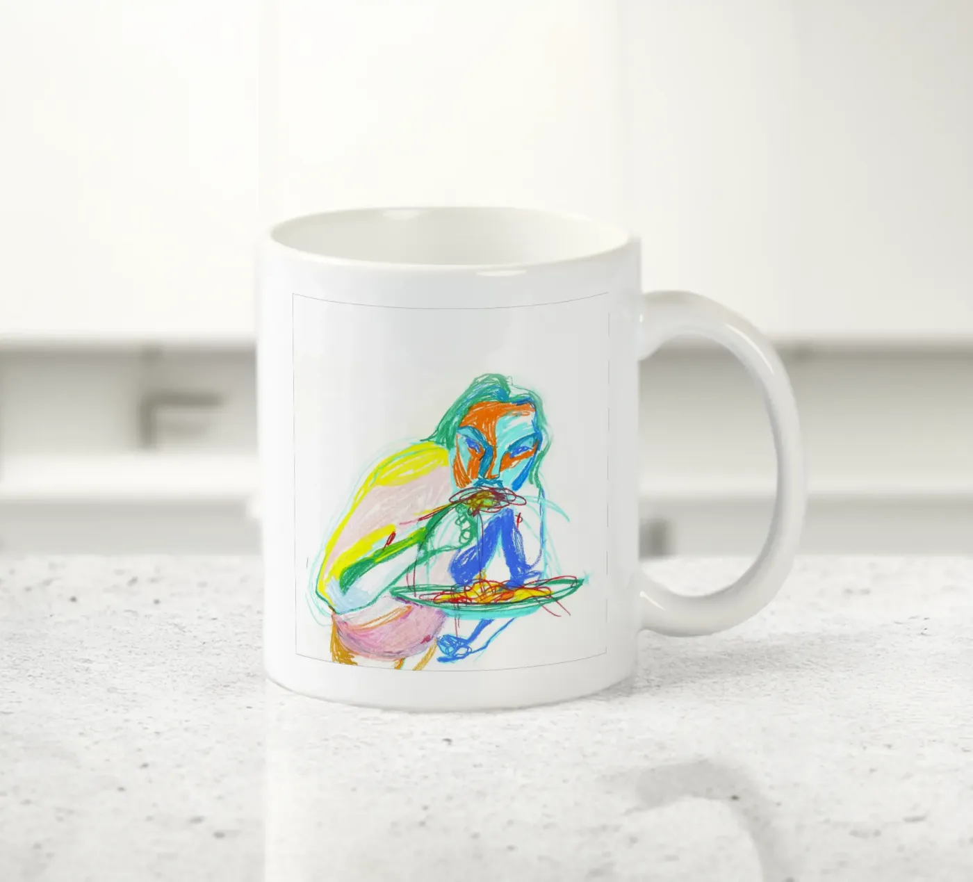 Spaghetti ceramic mug by Silvaya