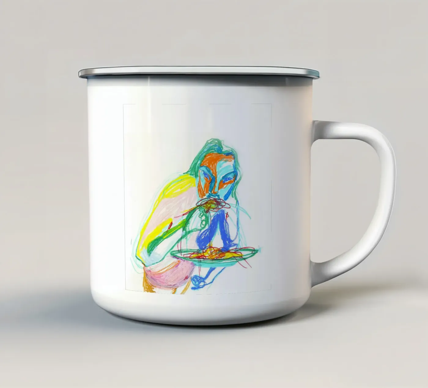 Spaghetti enamel mug by Silvaya