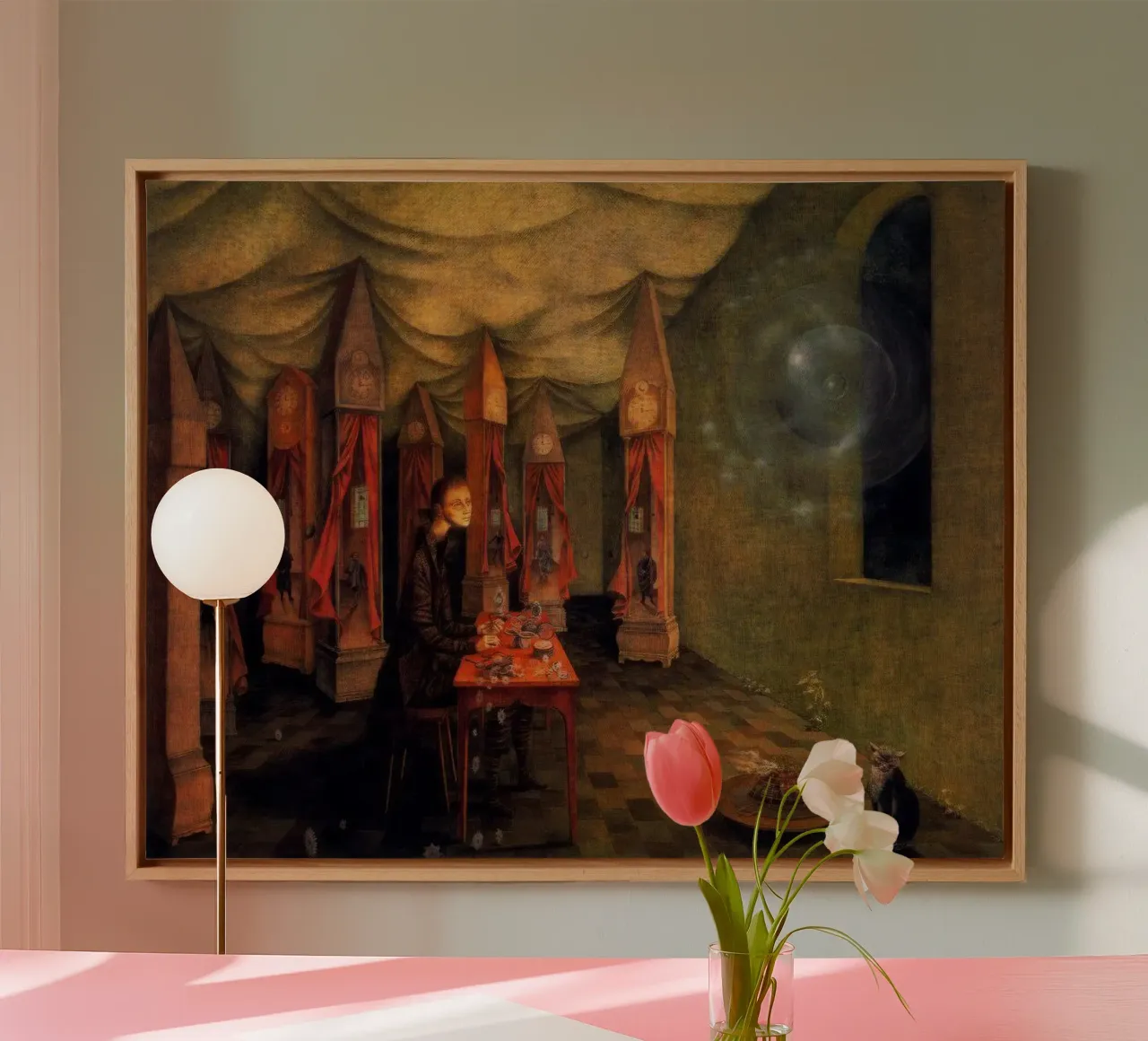 Remedios Varo Openbaring (De Wacht) canvas met Baklijst van Kunze Gallery