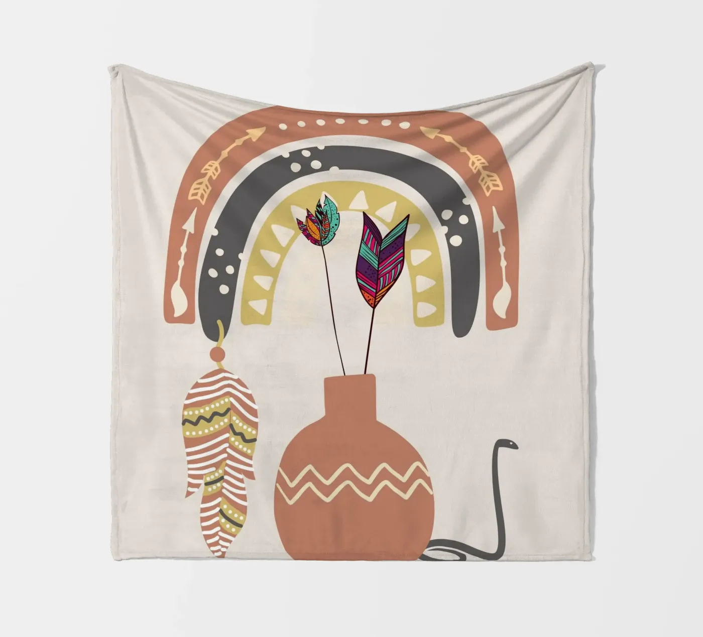 Boho native Fleecedecke von Little Dean