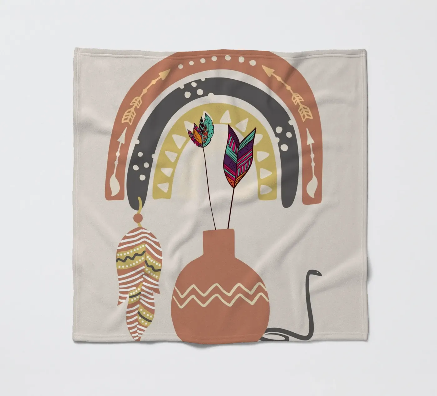 Boho native Fleecedecke von Little Dean