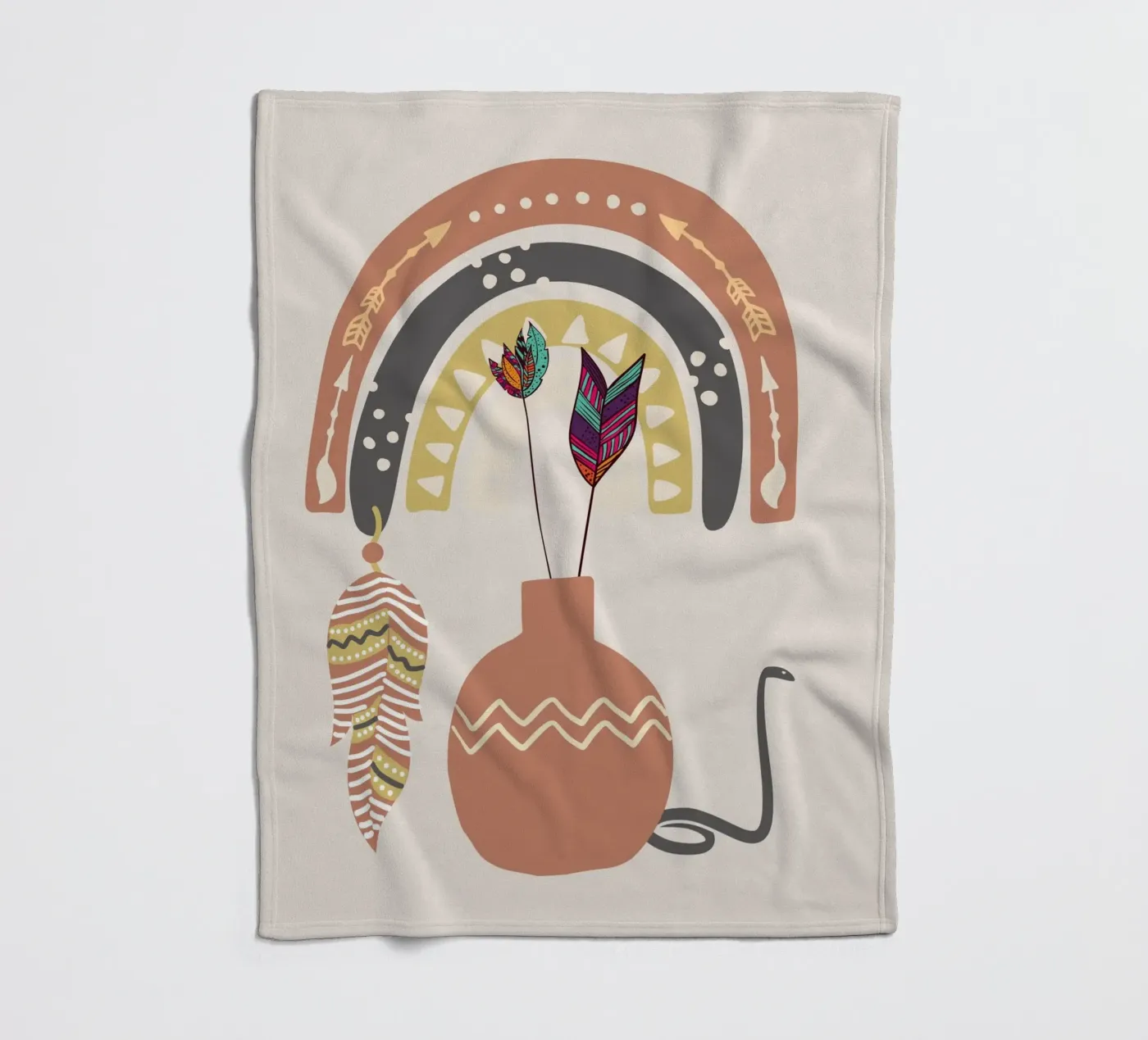 Boho native Fleecedecke von Little Dean