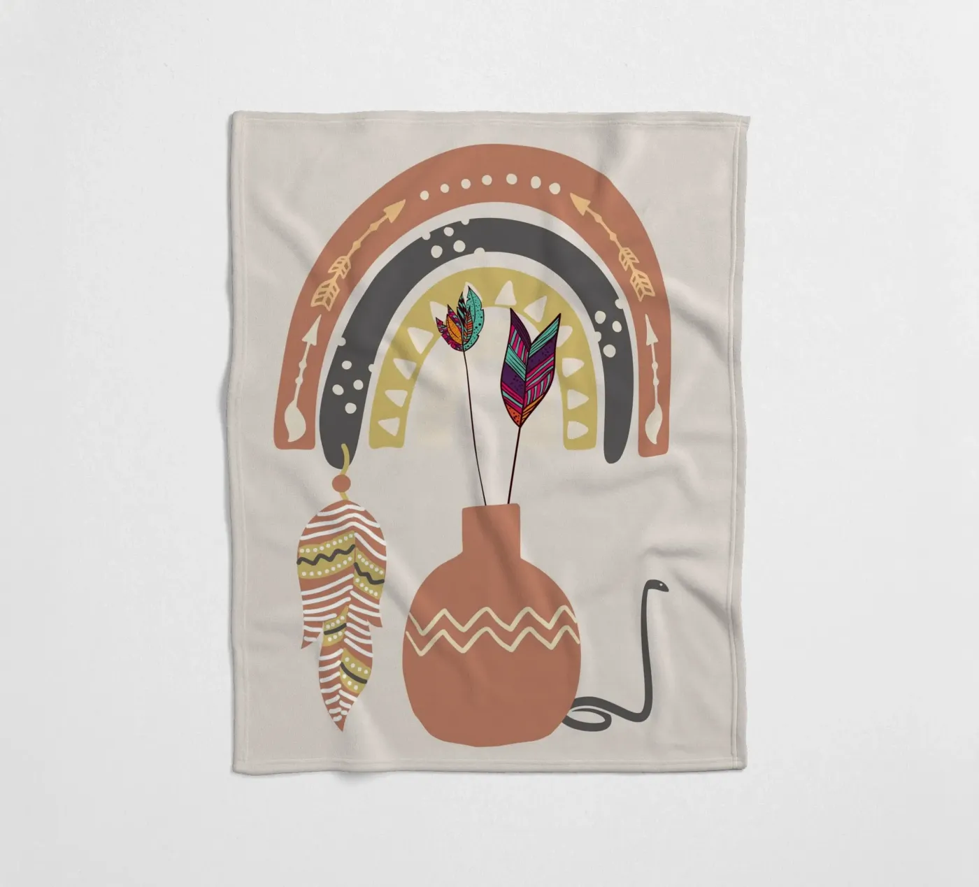 Boho native Fleecedecke von Little Dean