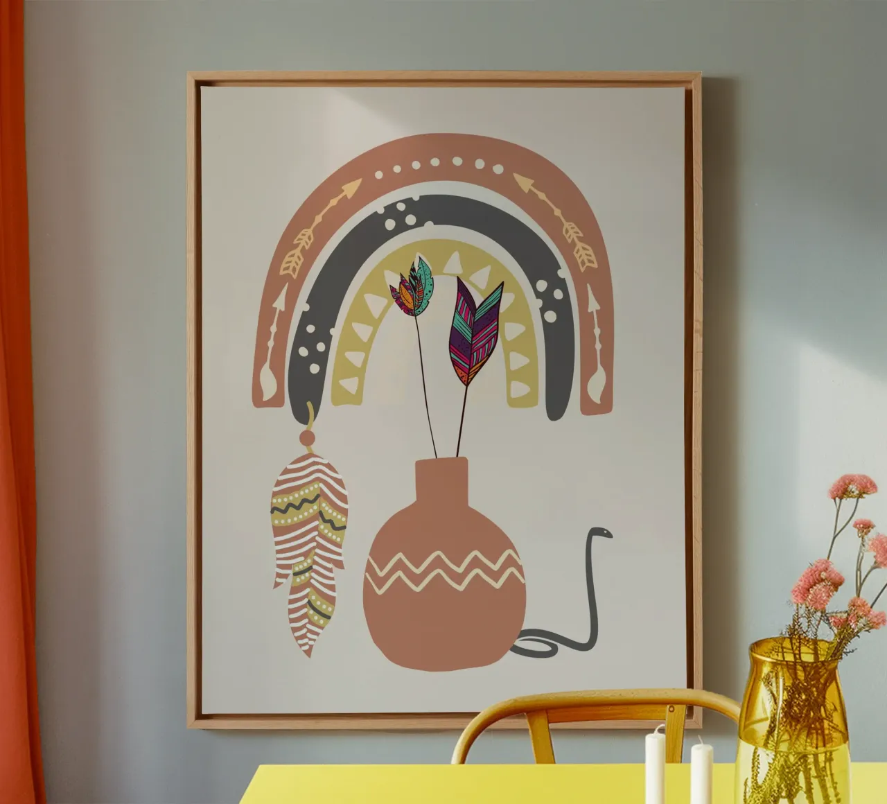 Boho native canvas by Little Dean