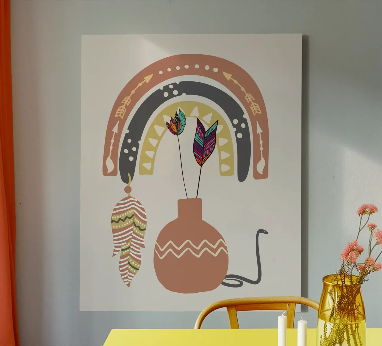 Boho native canvas by Little Dean