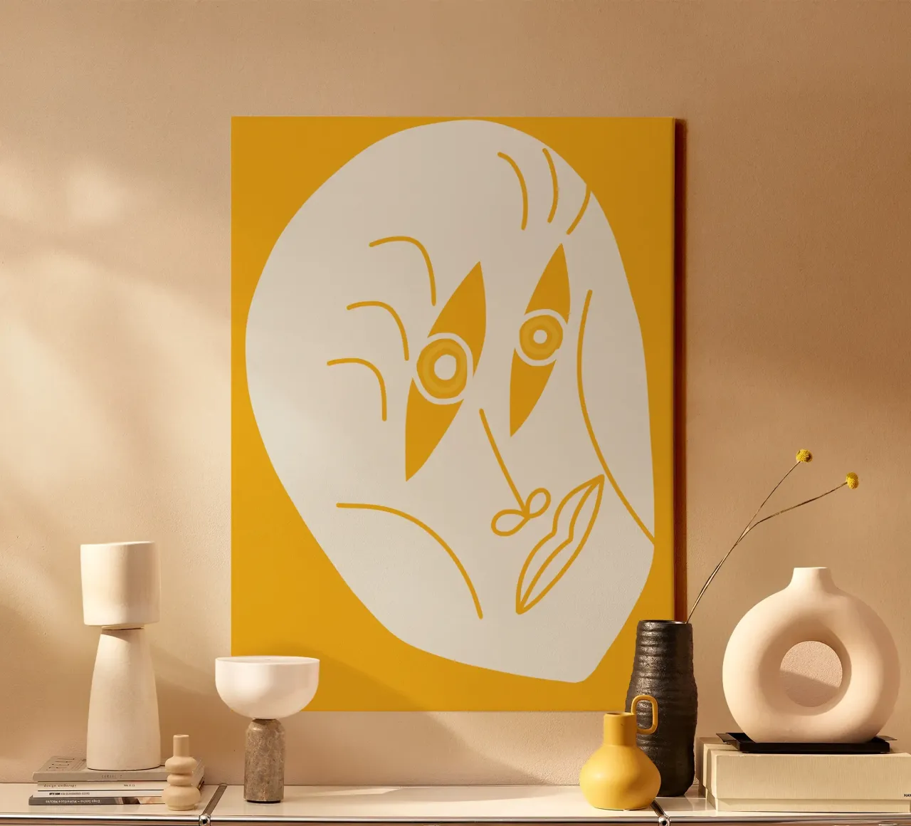 Eigenzinnig portret canvas met Baklijst van Little Dean