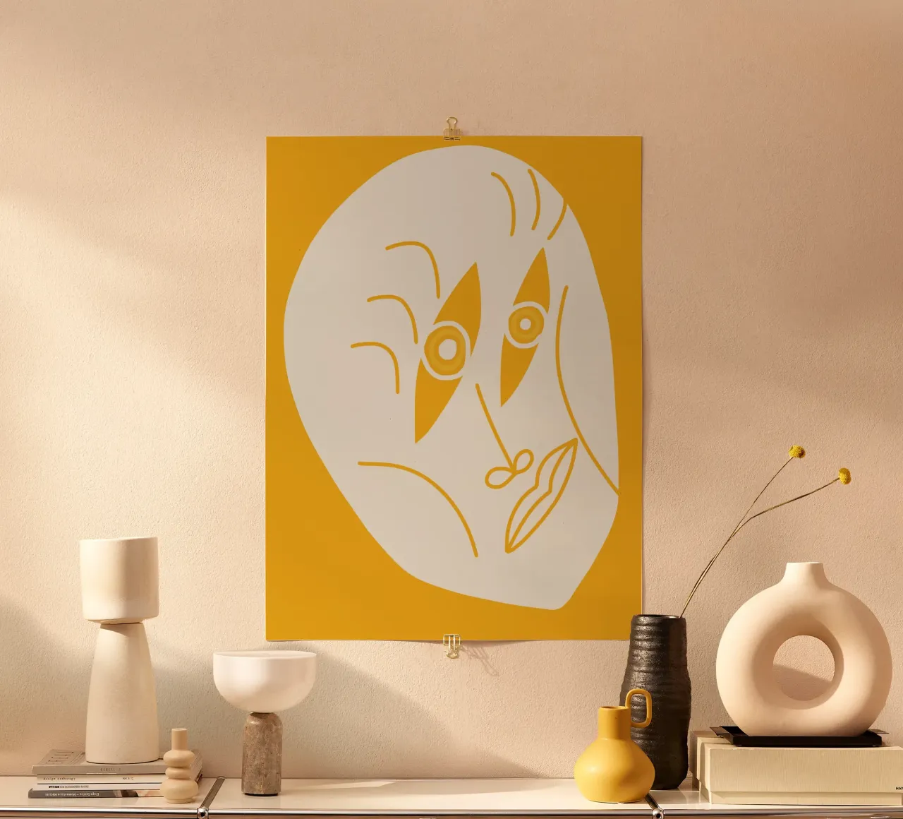 Ritratto eccentrico poster con telaio in legno da Little Dean