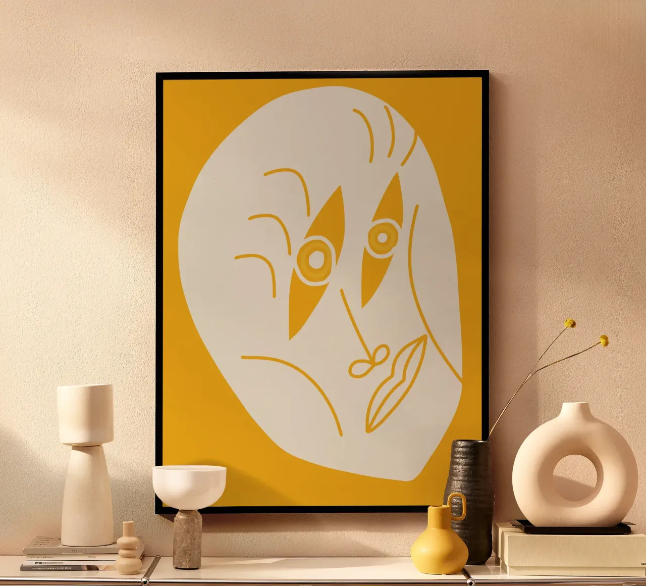 Ritratto eccentrico poster con telaio in legno da Little Dean