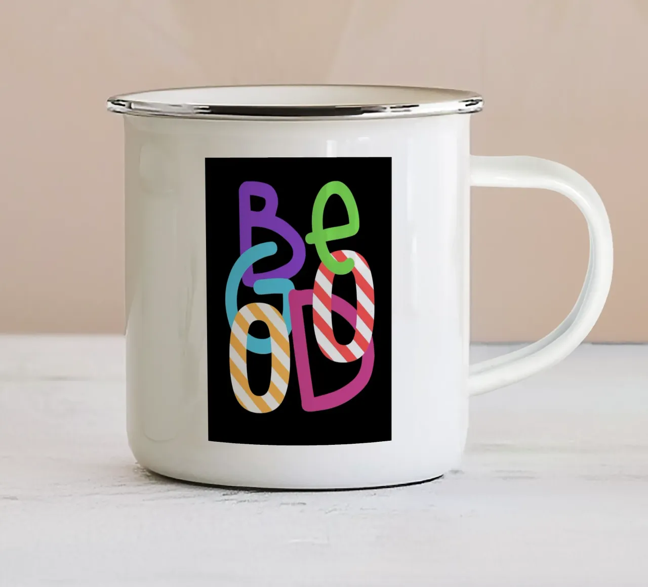Essere una buona tipografia tazza in smalto da Little Dean