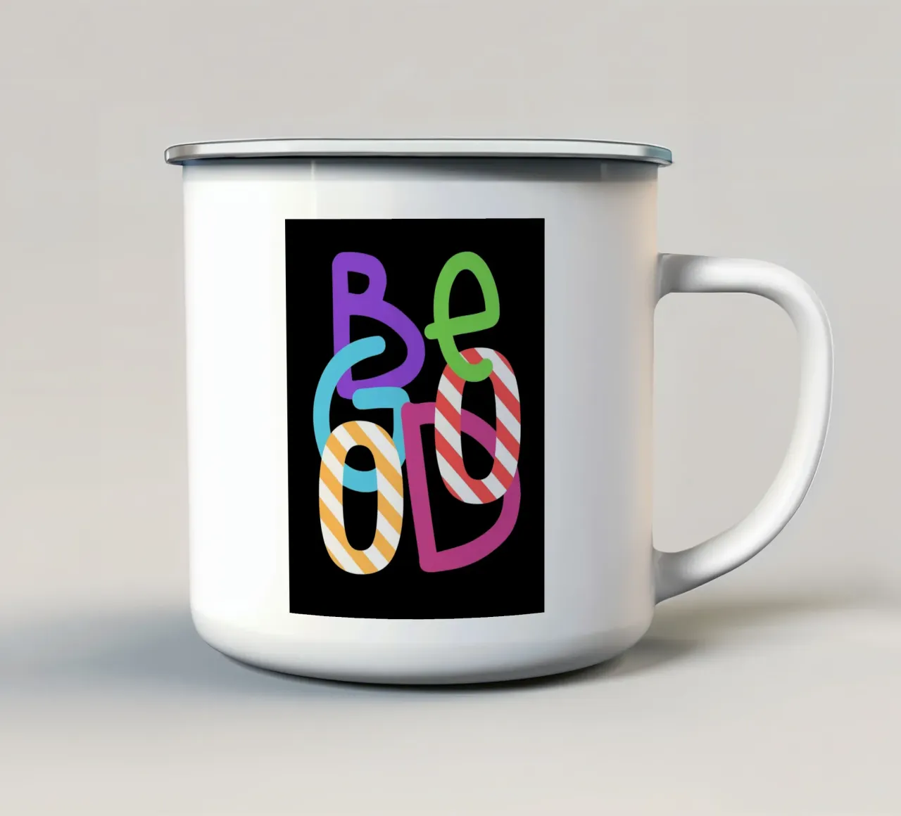 Essere una buona tipografia tazza in smalto da Little Dean