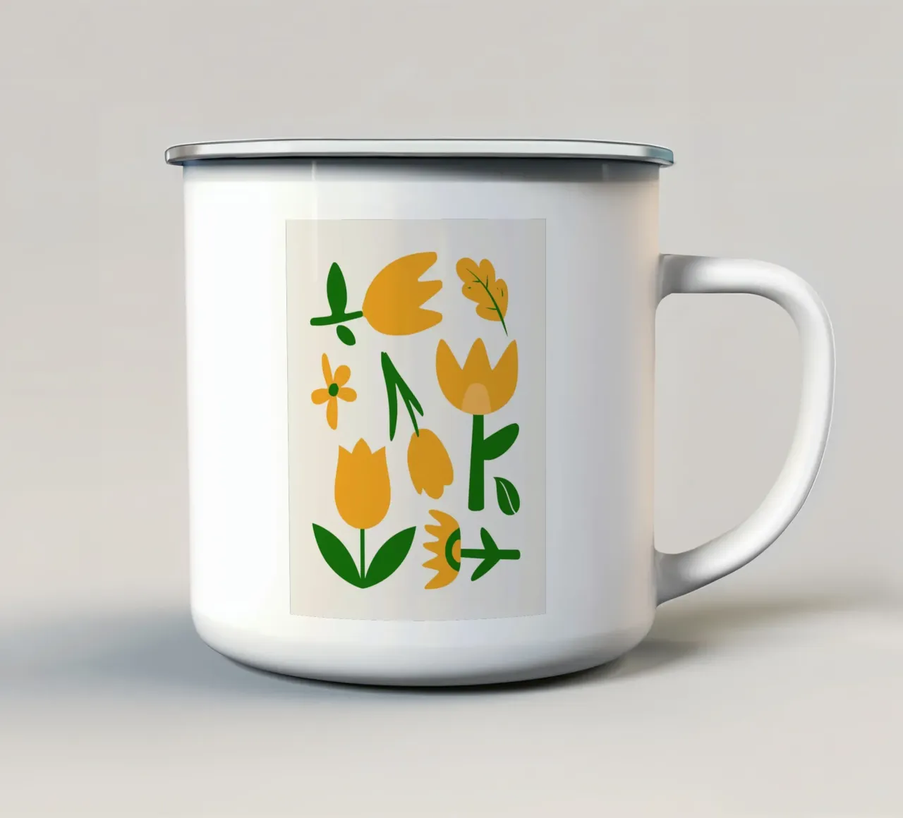 Composizione floreale tazza in smalto da Little Dean