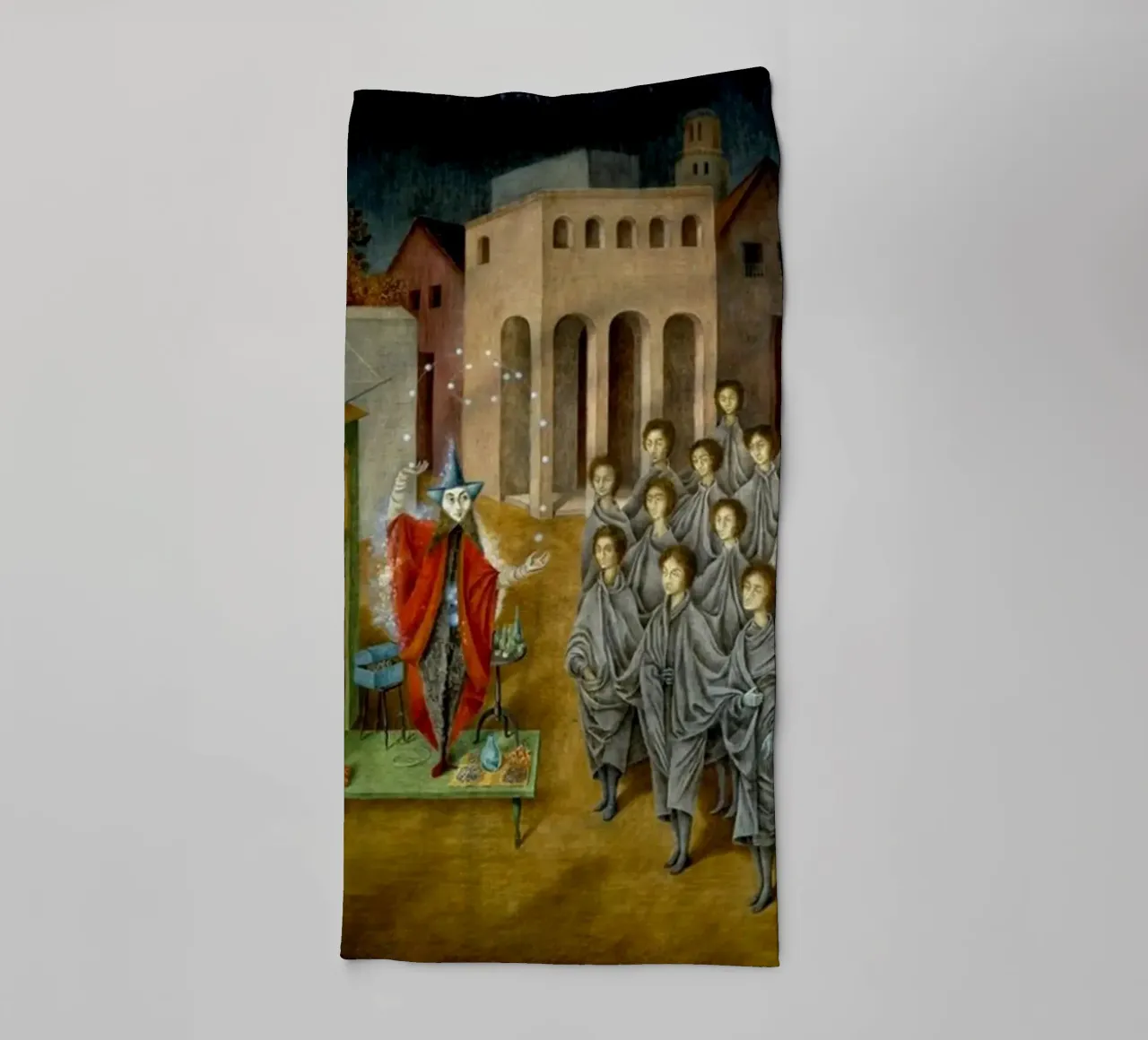 Remedios Varo Der Gaukler (Der Magier) Handtuch von Kunze Gallery
