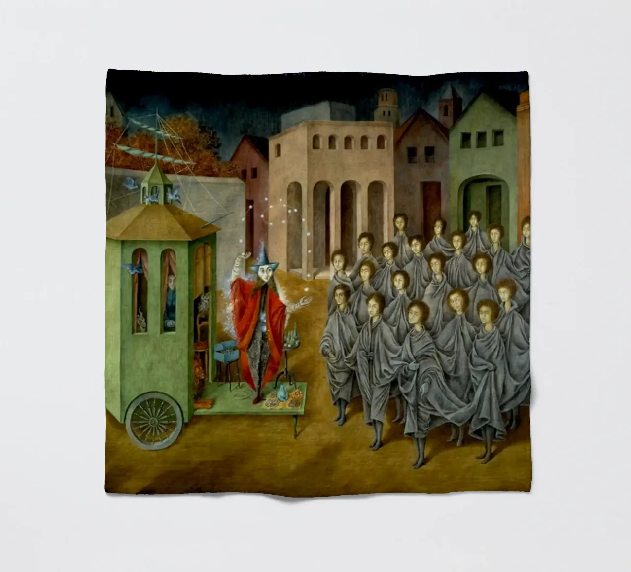 Remedios Varo Der Gaukler (Der Magier) Fleecedecke von Kunze Gallery