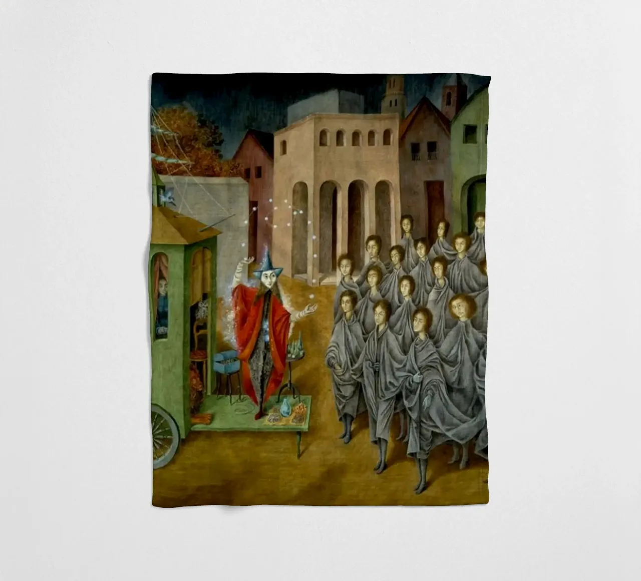 Remedios Varo Der Gaukler (Der Magier) Fleecedecke von Kunze Gallery