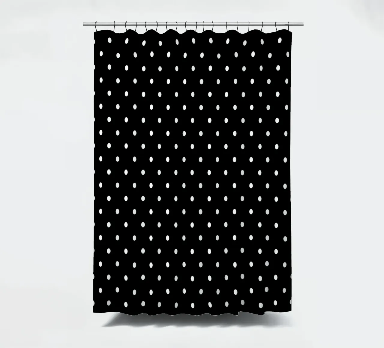 Minimal Basic Classic Polka Dots | Bianco su nero tenda da doccia da Beauty in Simplicity