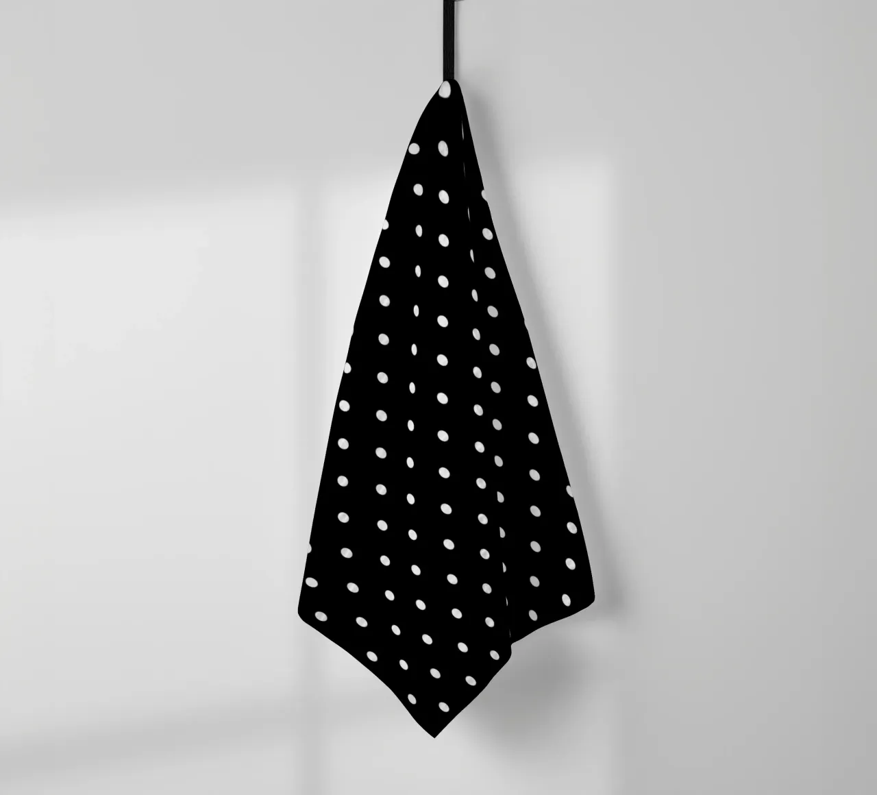 Minimal Basic Classic Polka Dots | Bianco su nero canovaccio da cucina da Beauty in Simplicity