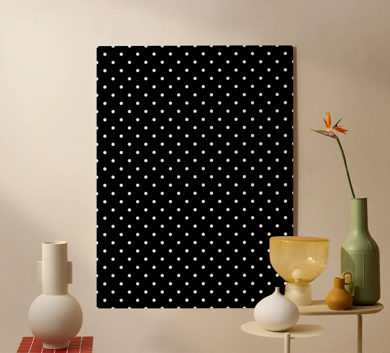 Minimal Basic Classic Polka Dots | Bianco su nero plexiglass da Beauty in Simplicity