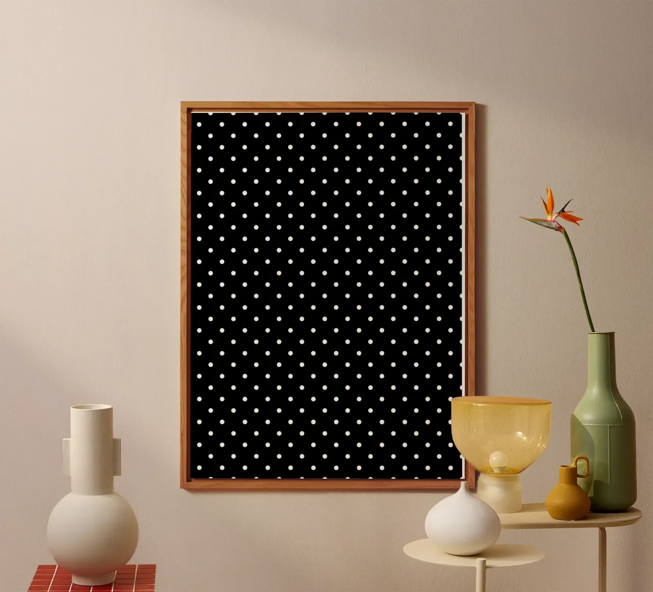 Minimal Basic Classic Polka Dots | Bianco su nero alluminio dibond da Beauty in Simplicity