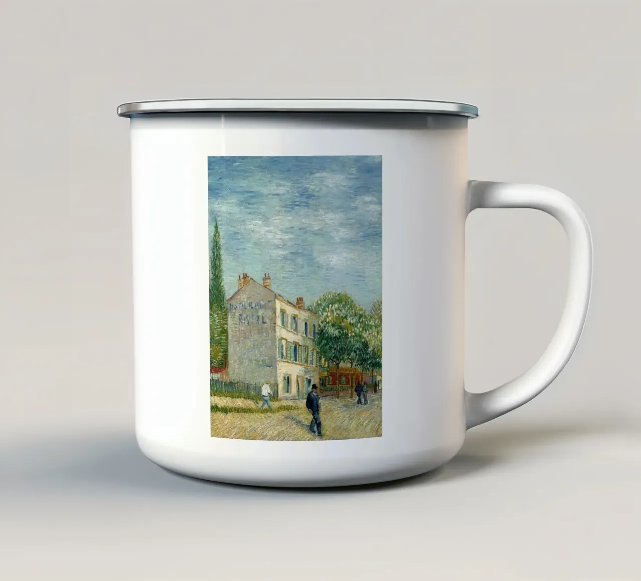 persone che camminano scena urbana tazza in smalto da cloud shop