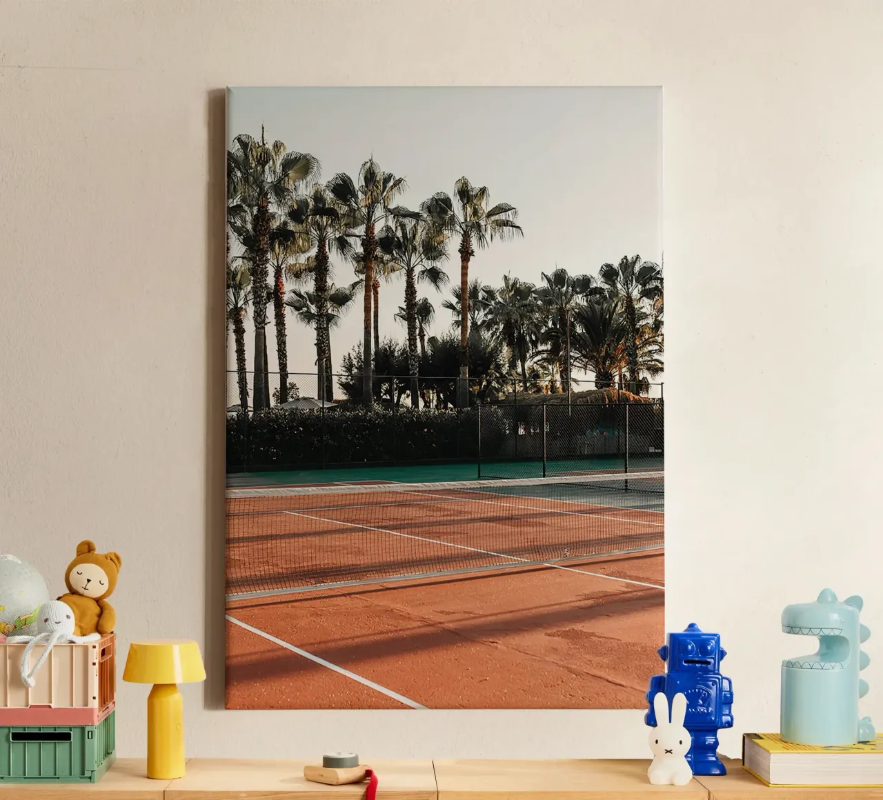 Tennisbaan canvas met Baklijst van World of Pearce
