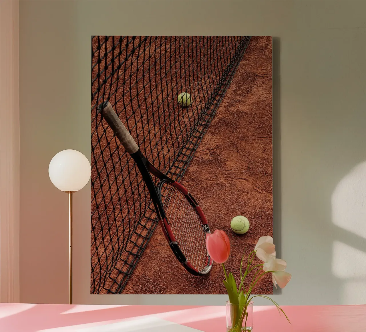 Racchetta e campo da tennis tela con Cornice a cassetta da World of Pearce