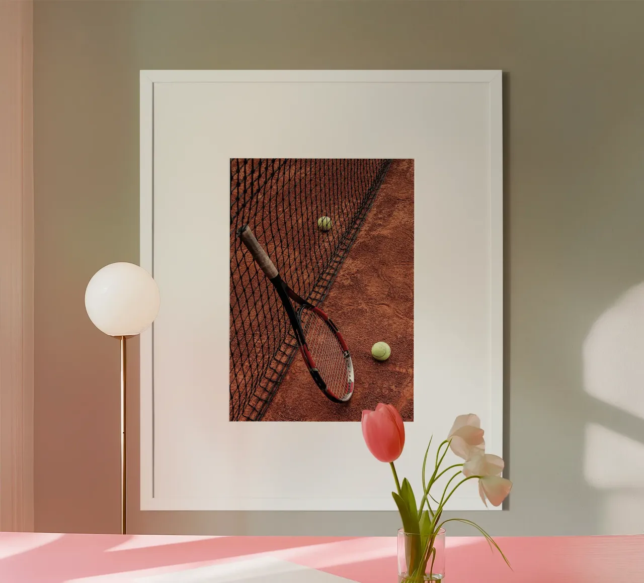 Racchetta e campo da tennis poster da World of Pearce