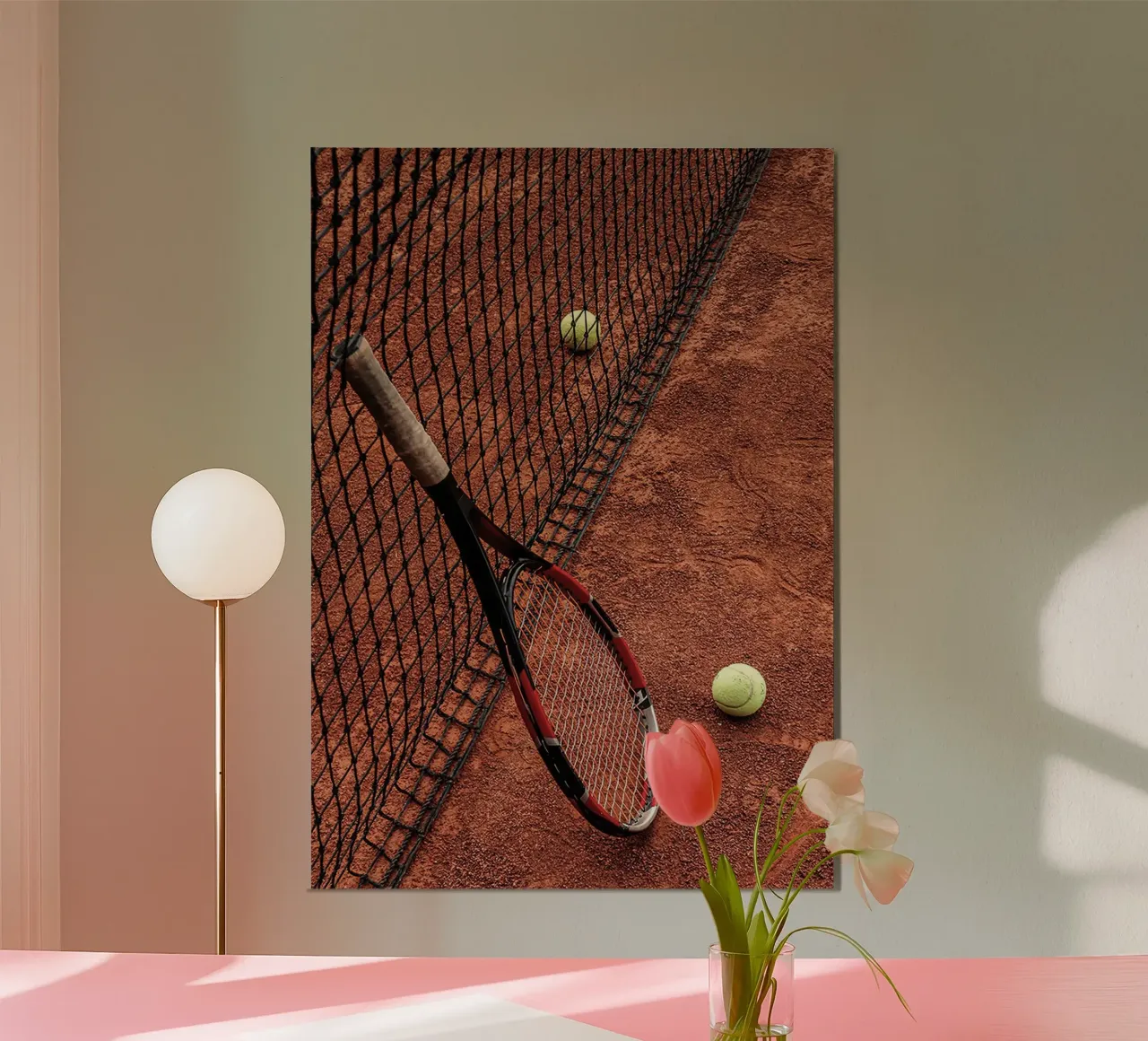 Racchetta e campo da tennis poster da World of Pearce