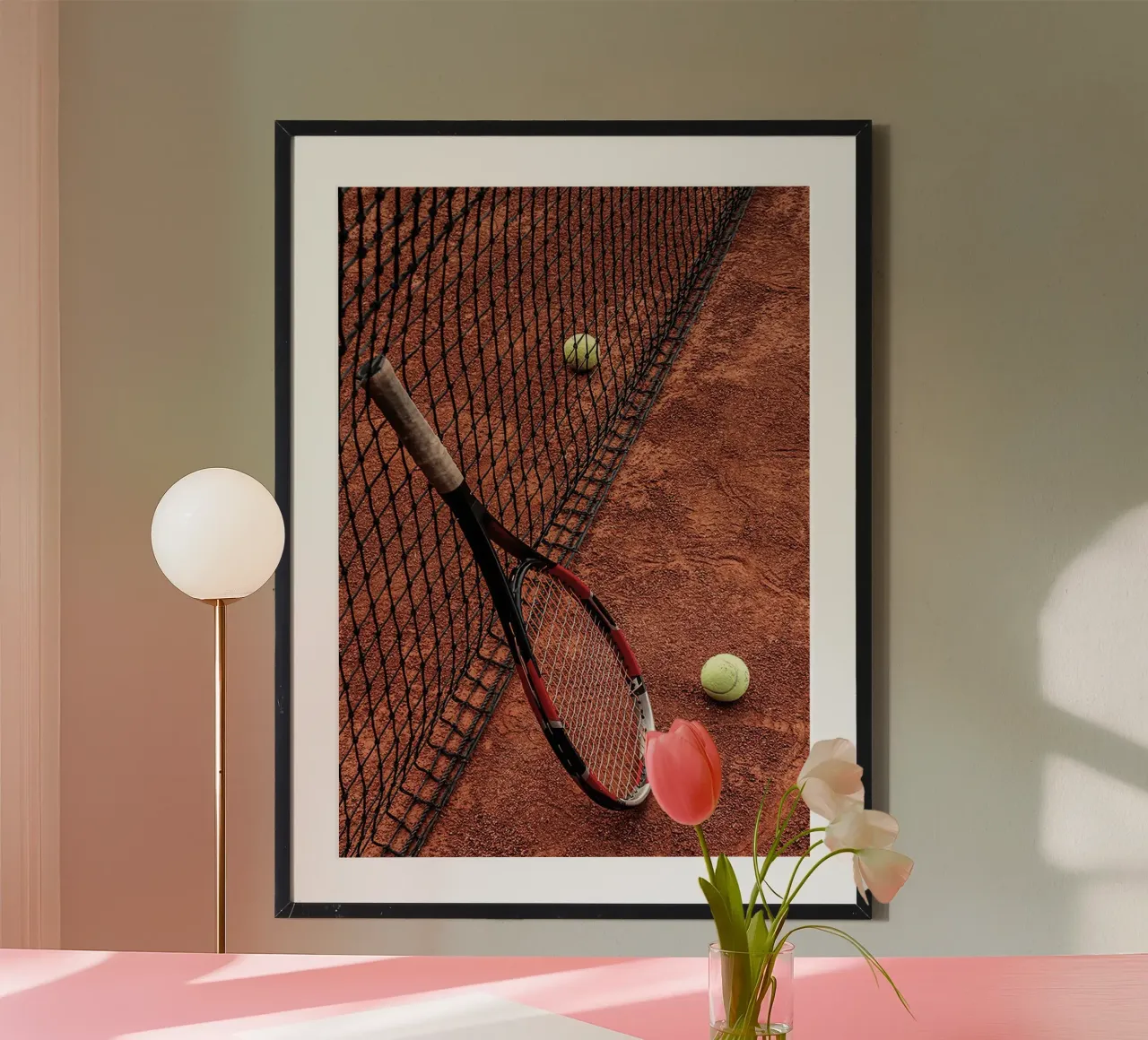 Racchetta e campo da tennis poster da World of Pearce