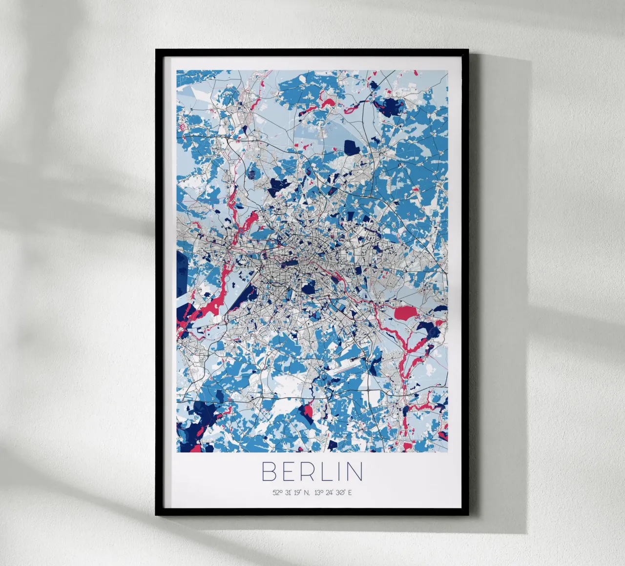 Design Poster Berlijn - Abstracte Stadsplattegrond poster van CityMapPoster
