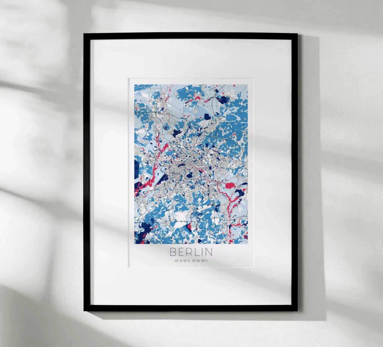 Design Poster Berlijn - Abstracte Stadsplattegrond poster van CityMapPoster