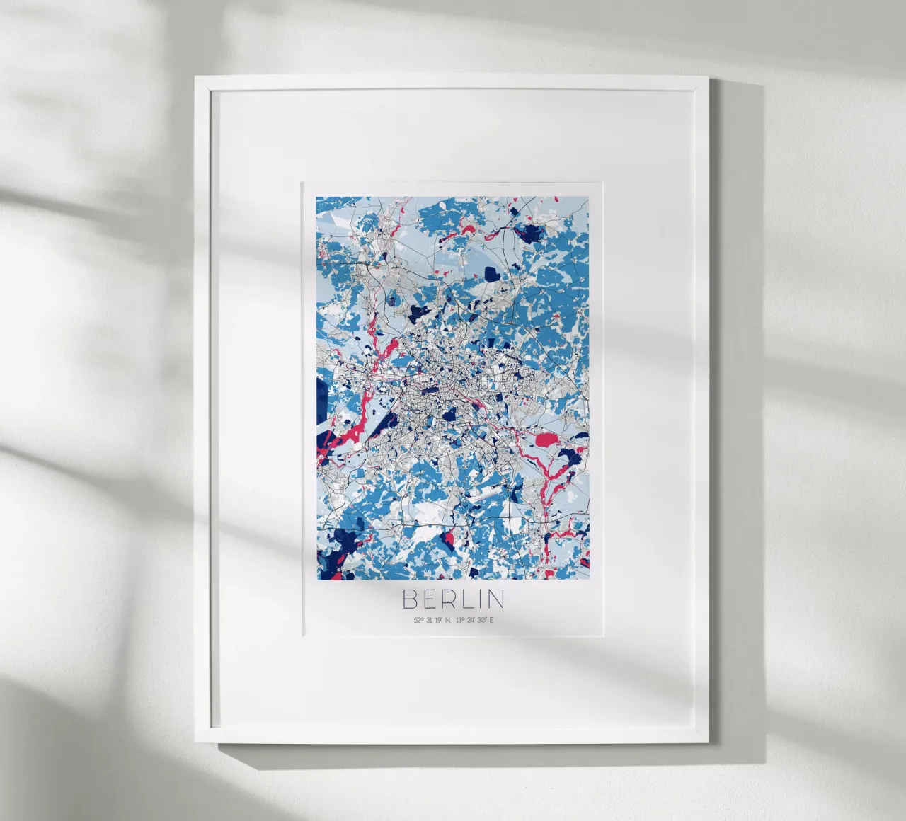 Design Poster Berlijn - Abstracte Stadsplattegrond poster van CityMapPoster