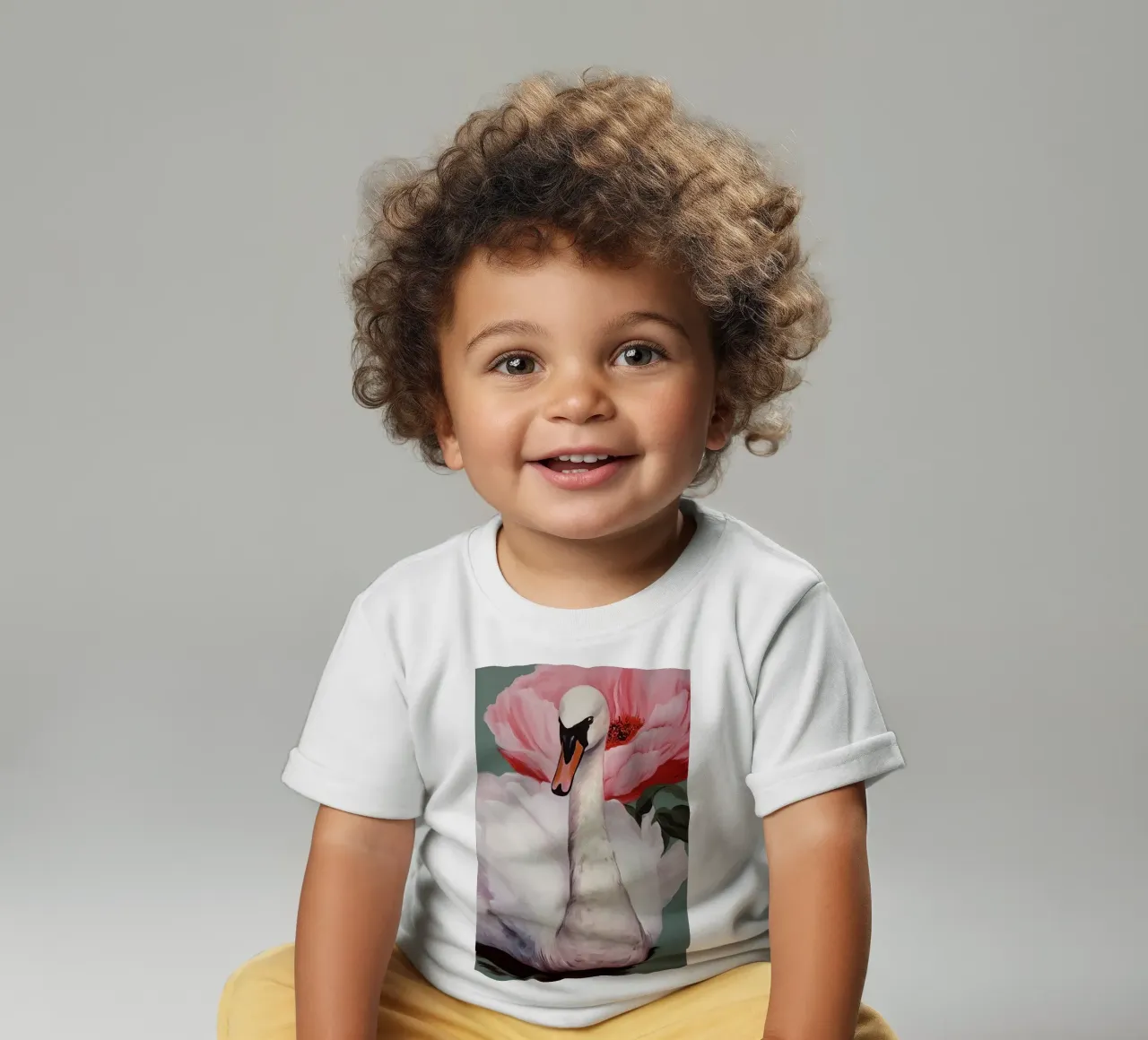 Swan And Flower maglietta neonato da treechild