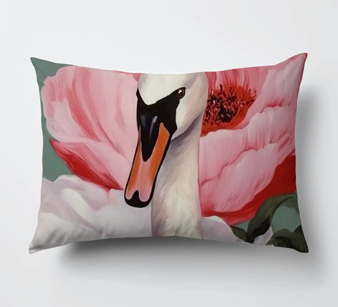 Swan And Flower cuscino da treechild