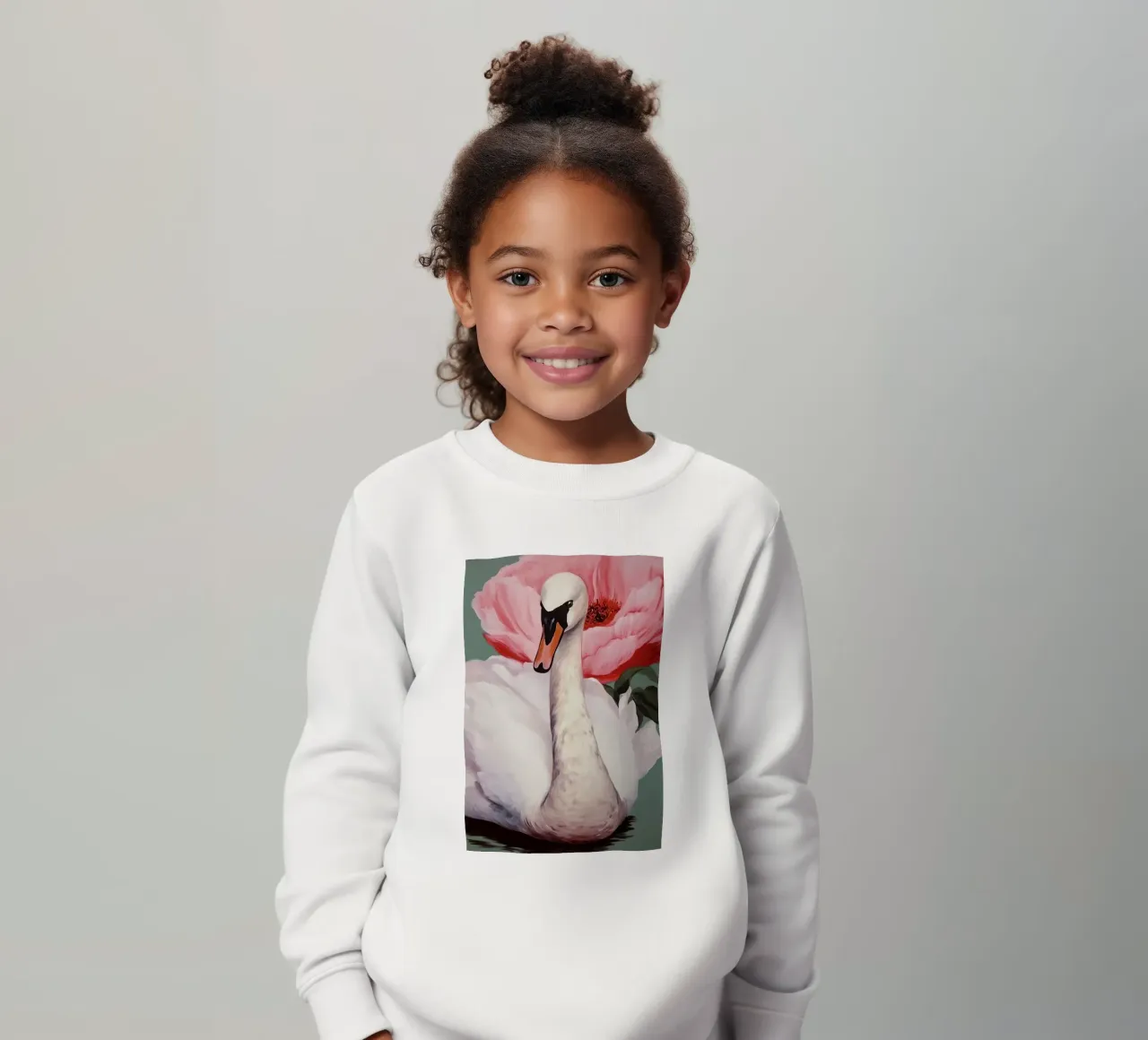 Swan And Flower felpa bambino da treechild