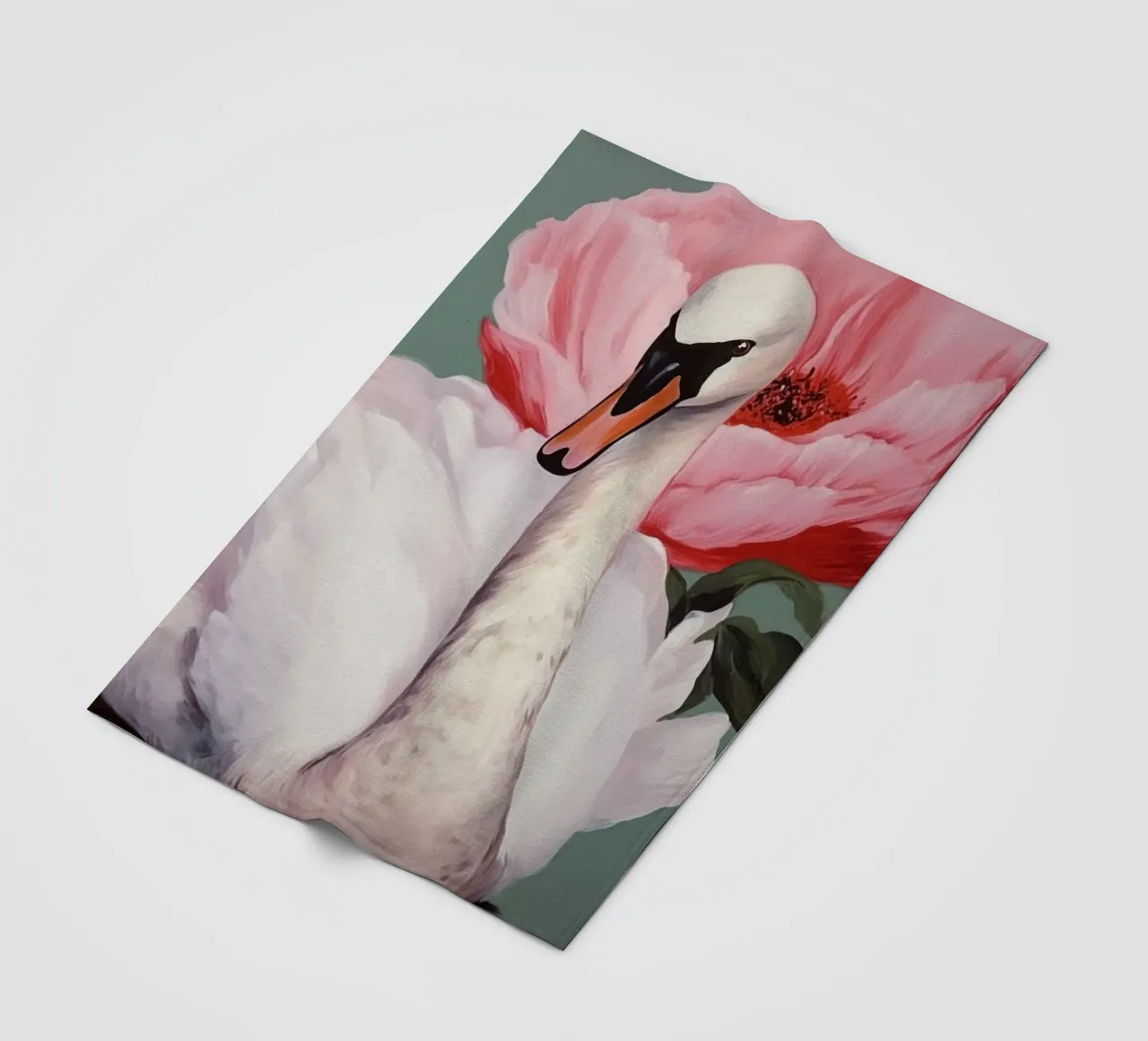 Swan And Flower coperta in pile da treechild