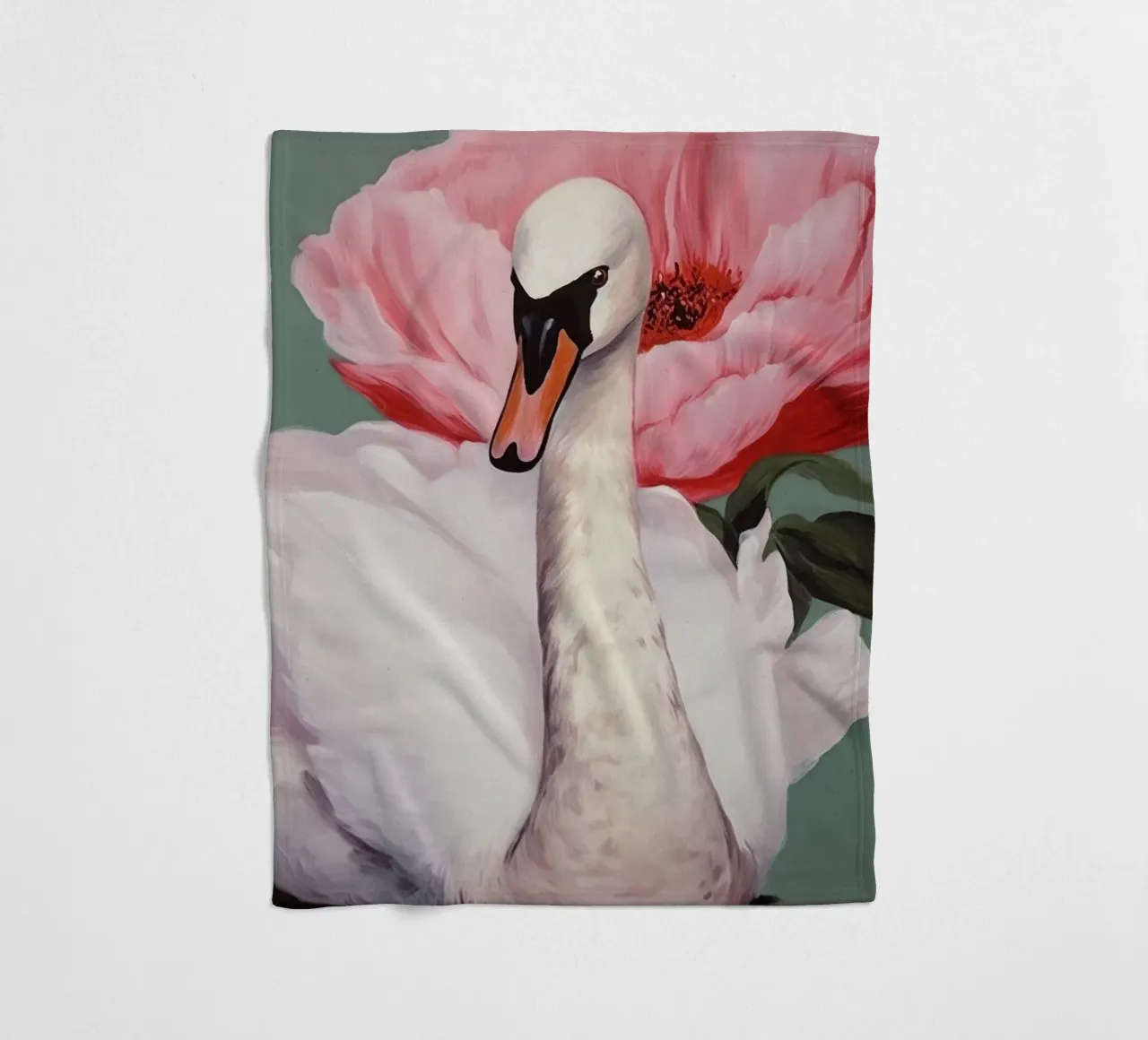 Swan And Flower coperta in pile da treechild