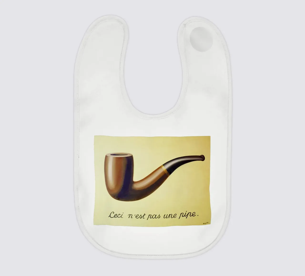 Ceci n'est pas une pipe) di René Magritte bavaglino da Chérie Prints