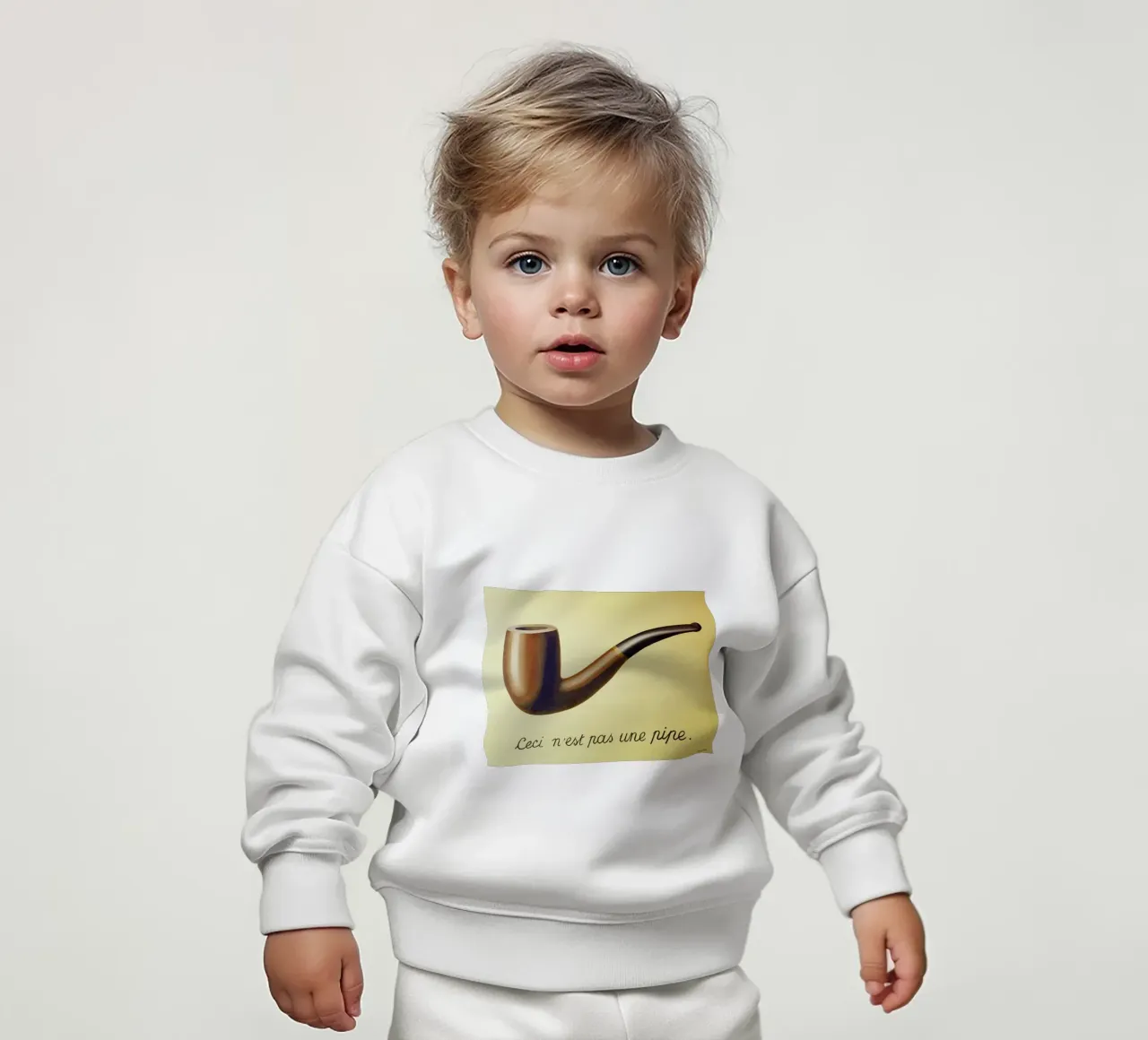 Ceci n'est pas une pipe) di René Magritte felpa neonato da Chérie Prints