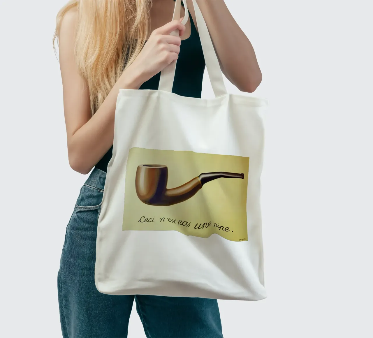 Ceci n'est pas une pipe) di René Magritte borsa in juta da Chérie Prints