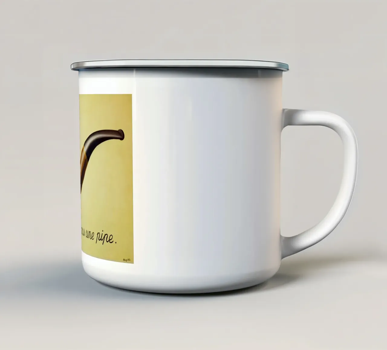 Ceci n'est pas une pipe) di René Magritte tazza in smalto da Chérie Prints