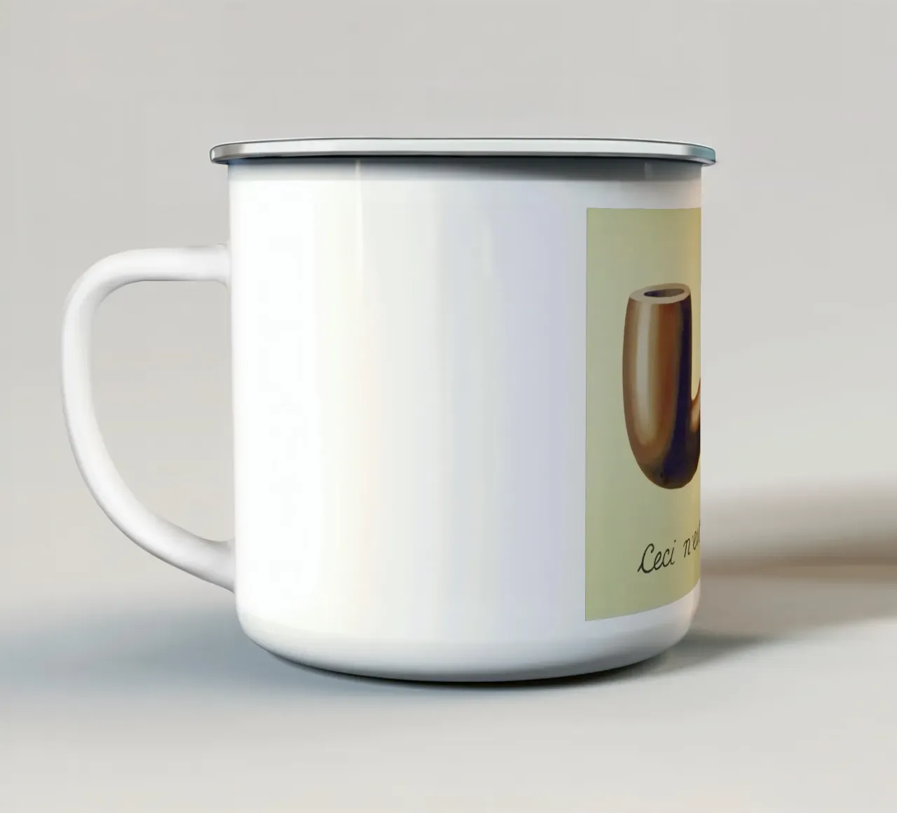 Ceci n'est pas une pipe) di René Magritte tazza in smalto da Chérie Prints