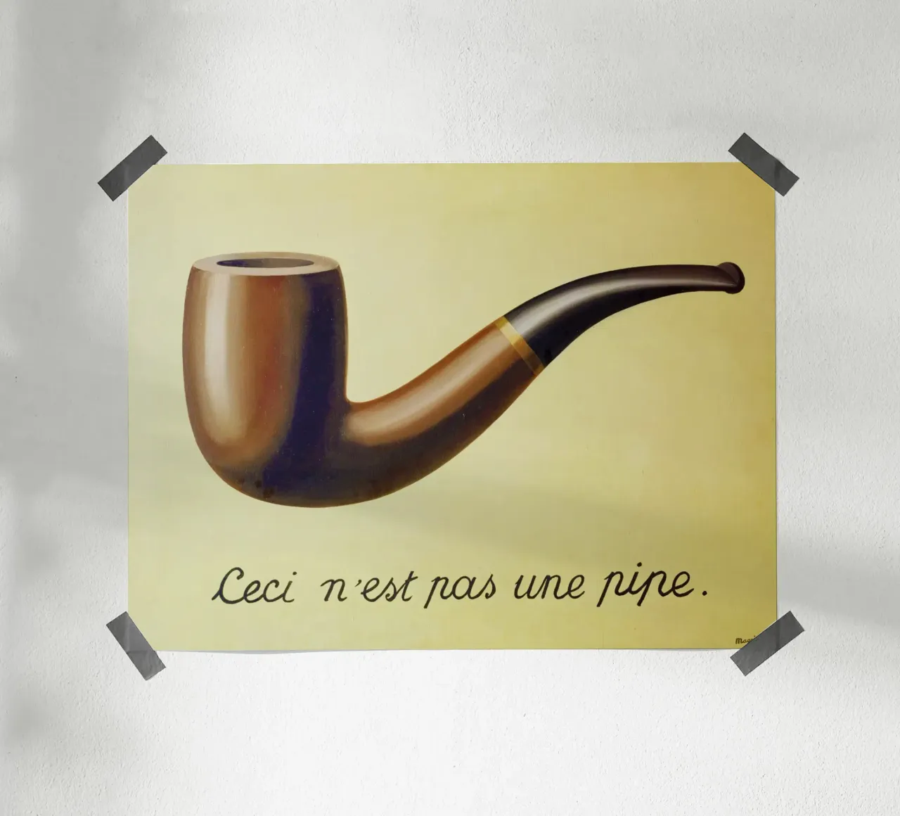 Ceci n'est pas une pipe) di René Magritte poster con telaio in legno da Chérie Prints
